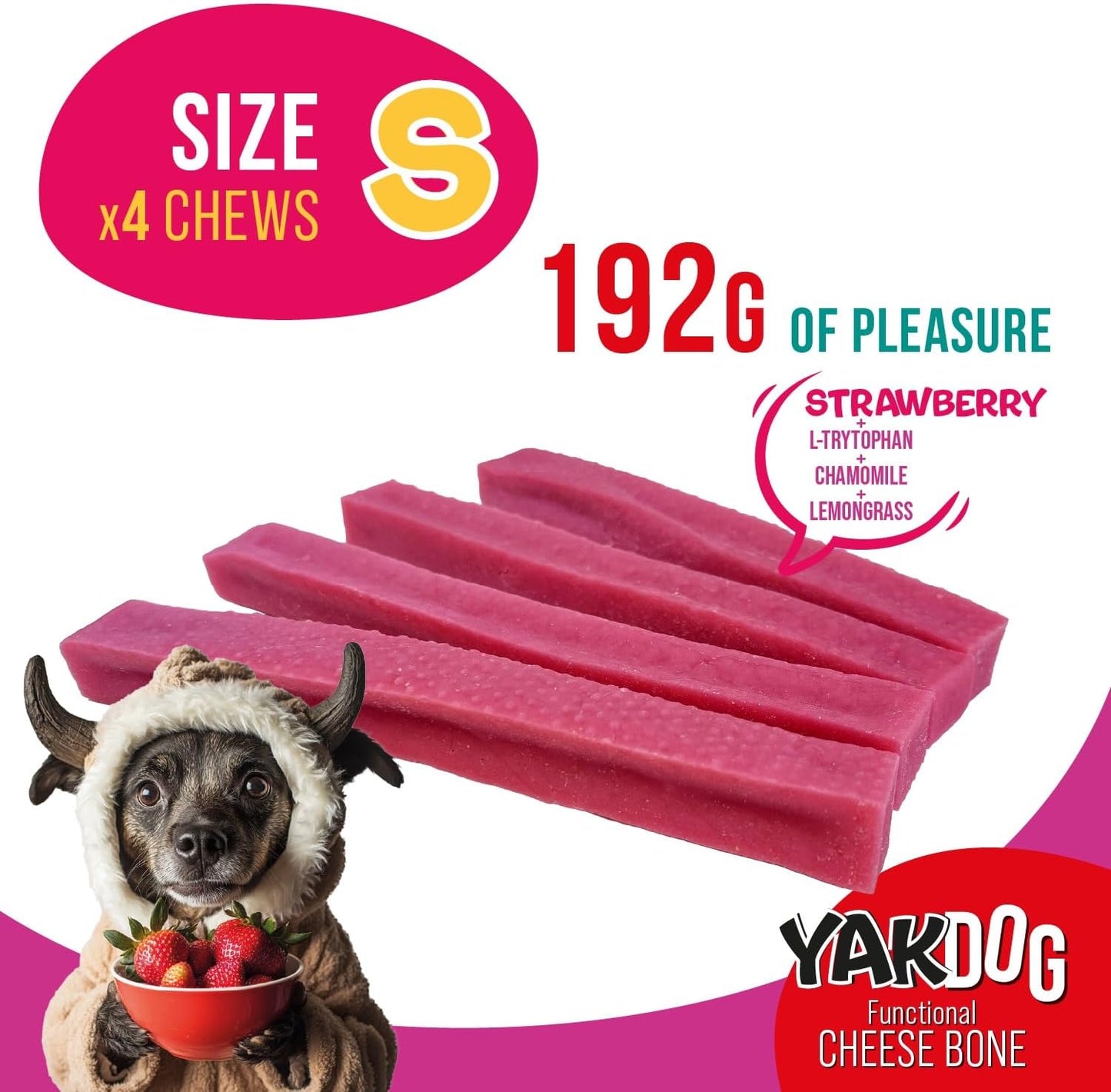 Strawberry Cheese Chew Dog Treats