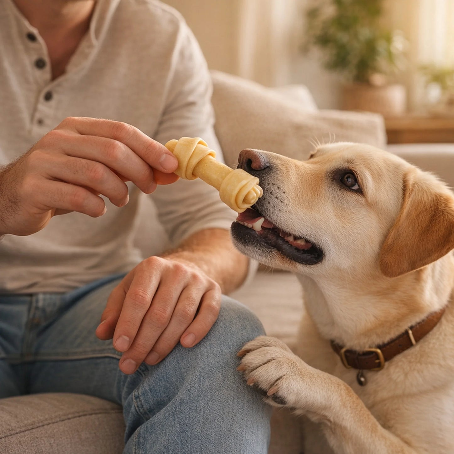 Knotted Rawhide Chew Bones
