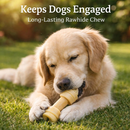 Knotted Rawhide Chew Bones